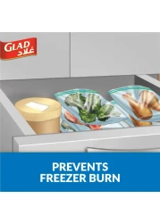 Glad Freezer Zipper Bags, 25 Bags, 16.8x18cm