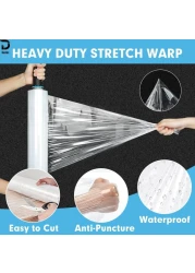 Duchic, [1 Roll] Clear Stretch Film Wrap - 500mm Heavy Duty Plastic Shrink Wrap for Pallet Wrap, Packing, Moving and Packaging - Cling Wrap, 1.30 kg, 400g core