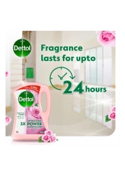 ديتول3X منظف أرضيات فعال ضد البكتيريا برائحة الورد 3 لتر