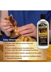 PARKER BAILEY Brass and Copper Polish Brass Polish Cleaner Copper Cleaner and Polish Tarnish Remover Metal Polish Cream for Polishing Antique Decor Pans Furniture 8 Oz Bottle