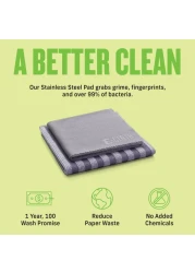 ECloth Stainless Steel Cleaning Kit Microfiber Stainless Steel Cleaner for a Spotless Shine Home Appliances Including Oven Stove and Refrigerators Washable and Reusable 100 Wash Promise