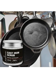 Culina Cast Iron Cleaning Restoring Scrub Removes Rust Without Scratching Care Before Cleaning Washing Seasoning 100 Natural for Cast Iron Skillets Pans Cookware