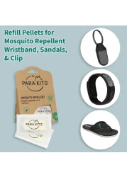 PARAKITORefill Pellets for Mosquito Repellent Bracelets Mosquito Pellets with Citronella Oil Peppermint Oils Hiking Camping Accessories 2 Refills 15 Days Each