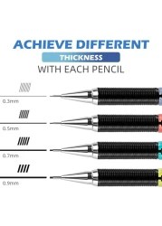 YISAN Mechanical Pencil Set 03 05 07 09mmAutomatic PencilLead Pencils 4 PCS with Erases and Lead Refills for School WritingSkechingDrawing70719