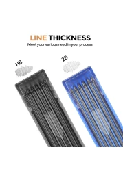 Aitikili 2mm Mechanical Pencil Set 2 Pieces Artist Carpenter Drafting Pencils 20 mm with 2 Tube Lead Refill HB 2B Art Lead Holder Metal Marker for Draft Drawing Writing Art Sketching