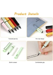 OFFCUP Inkless Pencil5PCS Forever Pencil with Extra 5 Eraser Reusable Inkless Everlasting Pencil with 5 Replaceable Nibs Pencil for Writing DrawingHomeOffice