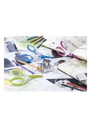 Scotch Designer Scissors 1581DS-Green. Stainless steel blade, 8 in (20cm). 1 scissor/card