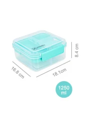 HYDROBREW 3/4/5 Compartment Convertible 1250ml Bento Lunch Box with 150ml Gravy Bowl - Green