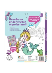 Hinkler Jr Kaleidoscope Colouring Kit &ndash; Mermaids Edition includes a 64-page colouring book with 5 pastel markers and 50 fun stickers, Magical Colouring Fun for Kids, Perfect Gift for Creative Play