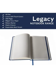 Collins Legacy A5 Hard Cover Notebook, 240 80gsm Ruled Pages - Teal Cover
