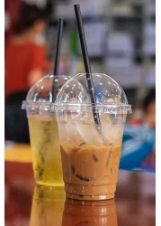 Yesocea [50 Pack] Premium Quality 12Oz Plastic Cups With Leak-Proof Dome Lids - Perfect For Outdoor Events And Parties