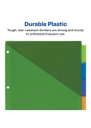 Avery Dividers for 3 Ring Binders 5Tab Binder Dividers TwoPocket Plastic Binder Dividers Insertable Big Tabs Multicolor 3 Sets 71906