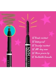 NYX PROFESSIONAL MAKEUPMicro Brow Pencil Ash Brown Brow Glue Clear 2Pack Bundle