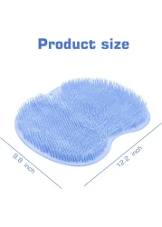 Pack of 2 Shower Foot Scrubber Mat Back Washer Back Exfoliating Bath Wash Pad Wall Mounted Slip Suction Cups Foot Scrubber for Use in Shower Cups Foot Cleaner for Men and Women" Blue