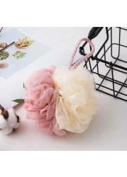 2 Packed Soft Bath Sponge With Shower Mesh Foaming Loofah Exfoliating Scrubber For Body And Face With Premium Multicolour Look