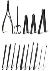 Generic 15 In 1 Professional Nail Clipper, Manicure Set, Black