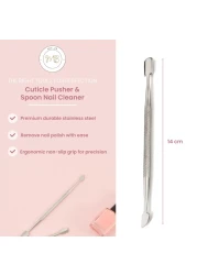 Malva Belle Cuticle Pusher Spoon Nail Cleaner Cuticle Remover Under Nail Cleaner Tool Stainless Steel Cuticle Pusher Tool Nail Cleaner For Women Cuticle Care Kit