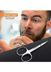 Utopia CareEyebrow Scissors Small Scissors for Men and Women Curved and Rounded Nose Hair Scissors for Grooming Mustache Beard Eyelashes Ear Hair Trimming Professional Stainless Steel Silver