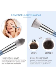 Makeup Brushes Makeup Brush Set BESTOPE PRO Makeup Brushes Kit 16Pcs Professional Makeup Brush Set for Eye and Face Foundation Powder Concealers Blush Eyeshadow Brush Make UP Brushes Kit Blue