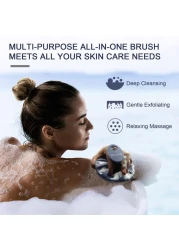 BEAUTAIL Silicone Body Scrubber Shower Bath Wash Brush Gentle Exfoliating Scrub Cleansing Loofah for Women Men Baby Sensitive Skin Easy to Clean Lather Nicely More Hygienic 1 Pack Blue