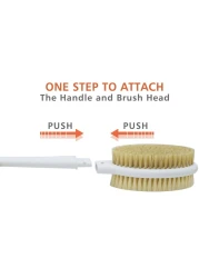 Shower Brush with Soft and Stiff Bristles205 Extra Long Handle DualSided Back Scrubber Bath Brush Body Exfoliator for Wet or Dry Brushing EXTRA LONG HANDLE