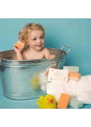 Scalp Scrubbie Loofah Sterilized Cradle Cap Brush 3pk Sterile and Safe 2 in 1 Baby Bath Sponge for Treatment Time Puff Multicolored