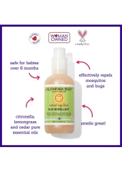 California Baby Natural Bug Repellent Spray Citronella Lemongrass Bug Spray DEETFree Repels Mosquitoes Allergy Friendly Great Smell Baby Adult Insect Repellent Spray 192 mL 65oz