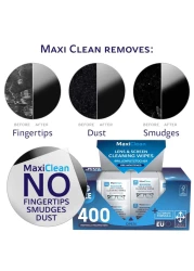 Glasses Wipes Lens Cleaner Lens Wipes for Eyeglasses 400 Premoistened Individually Wrapped Wipes for Eye Glasses Electronics Phone Computer Laptop Screen Camera Lens Cleaner Made in EU