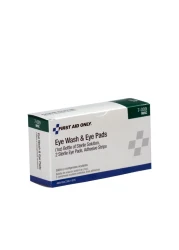 PhysiciansCare 5Piece Eye Wash Kit with Oval Eye Pads First Aid Adhesive Strips Emergency Eye Rinse