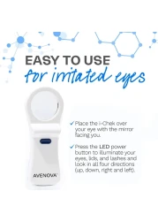iChek by Avenova An Illuminated Magnifying Eyelid Eyelash Mirror for Blepharitis Chalazion Styes Dry Eyes Contact Lenses and Lash Extensions