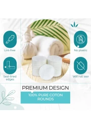 RNeu Premium Turkish Cotton Rounds 400 Count Stitched Waffle Textured 100 Pure Natural Cotton Pads for Face Hypoallergenic Makeup Remover 4 Pack of 100