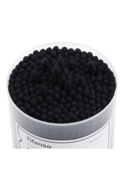 tifanso200 Count Black Cotton Swabs Natural Black Double Tipped Cotton Buds CrueltyFree Ear Swabs ChlorineFree Hypoallergenic