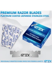 Straight Razors For Men 100 GTEX Barber Razor Blades 2 Professional Straight Razor Single Blade Razors for Men Navajas Para Barbero Straight Edge Razor Barber Beard Razor Shavette Shaving Razor Kit