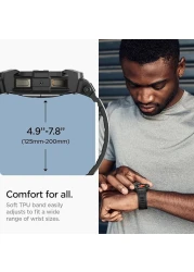 Spigen Rugged Armor Pro designed for Samsung Galaxy Watch 7 40mm Case with Band (2024) - Matte Black