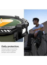 Spigen Rugged Armor designed for Samsung Galaxy Watch 7 44mm case cover (2024) - Matte Black