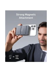 Anker Magnetic Wireless Power Bank With Foldable Stand, MagGo 5000 mAh, 7.5W Magnetic Power Bank with USB-C for iPhone 15/14/13/12, Black