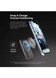 BRAVE 10,000mAh Magnetic Wireless Power Bank with Stand, 15W Wireless Portable Charger with 20W USB C Charging, MagSafe Battery for iPhone 16/16 Pro/16 Pro Max, Samsung S24/S23/S22 - BP-20