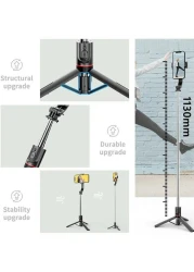 Extended Wireless Bluetooth Selfie Stick Tripod with Remote Shutter for Android - Foldable, Lightweight, Adjustable, Portable Selfie Stick for Photos and Videos, Compatible with All Android Phones