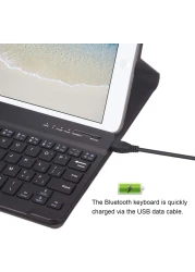 Ntech iPad Mini 4 Keyboard Case 7.9" Ultra Slim Shell Stand Cover With Magnetically Detachable Wireless Bluetooth Keyboard For Apple iPad Mini 4 Black