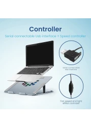 Remson Adjustable Cooling Laptop Stand with RGB Fan, Aluminum Alloy Laptop Holder Compatible for MacBook 12/13, MacBook Pro 13/15, MacBook Air 13, Lenovo, HP, Dell, Samsung and Laptops from 13" - 17"&hellip;