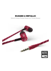 ألتيك لانسنيغ سماعات أذن سلكية معدنية مع ميكروفون- أحمر