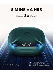 Soundcore Liberty 4 Pro by Anker Wireless Earbuds, 7-Sensor and Real-Time Adaptive Noise Cancelling, 2× Faster Charging, Studio-Level Hi-Fi Music (Green)