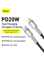 Baseus USB-C to Lightning Fast Charging Data Transfer Cable Type-C PD 20W Cafule Series Fast Power Delivery 2m Black