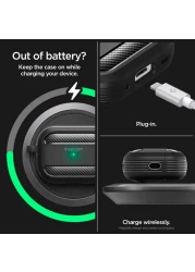 Spigen Rugged Armor designed for Airpods Pro 2nd Generation case (2022) Airpods Pro 2 case cover with Carabiner - Matte Black