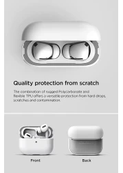 VRS Design Modern for Airpods Pro 2nd Generation case (2022) Airpods Pro 2 case cover with Leather Strap - White