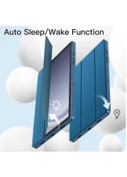 Case For Samsung Galaxy Tab A9+ / A9 Plus 11-Inch 2023, Soft TPU Tri-Fold Stand Protective Tablet Cover, Auto Wake/Sleep Blue