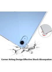 جراب شفاف متوافق مع ايباد الجيل العاشر 2022 [A2757,A2777]، غطاء ناعم شفاف خفيف الوزن مع حافة مرتفعة من السيليكون الناعم لايباد الجيل العاشر 10.9 بوصة - شفاف