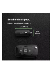 Belkin Boost Car Charger 30W with USB-C to USB-C Data Sync and Charging Cable Black 1m