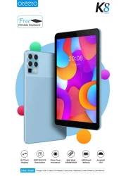 Oteeto Tab8/K8 5G Android Tablet With 8 Inch Display 8GB RAM 256 GB ROM and 5000 mAh Battery (Blue) With Keyboard