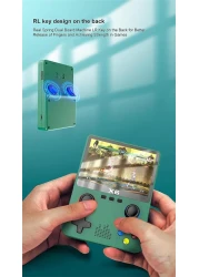 X6 Handheld Game Console, Retro Game Console Built-in 32GB 10000+ Classic Games, 3.5-inch OCA IPS Screen, Dual 3D Joystick, 11 Emulators, Handheld Gaming Console Support TV Output,Green